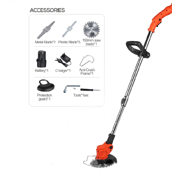 36V 4Ah Batteries Cordless Grass Cutter Lightweight Bush Cutting